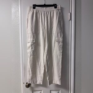 a new day women’s cream cargo pants size large nwot